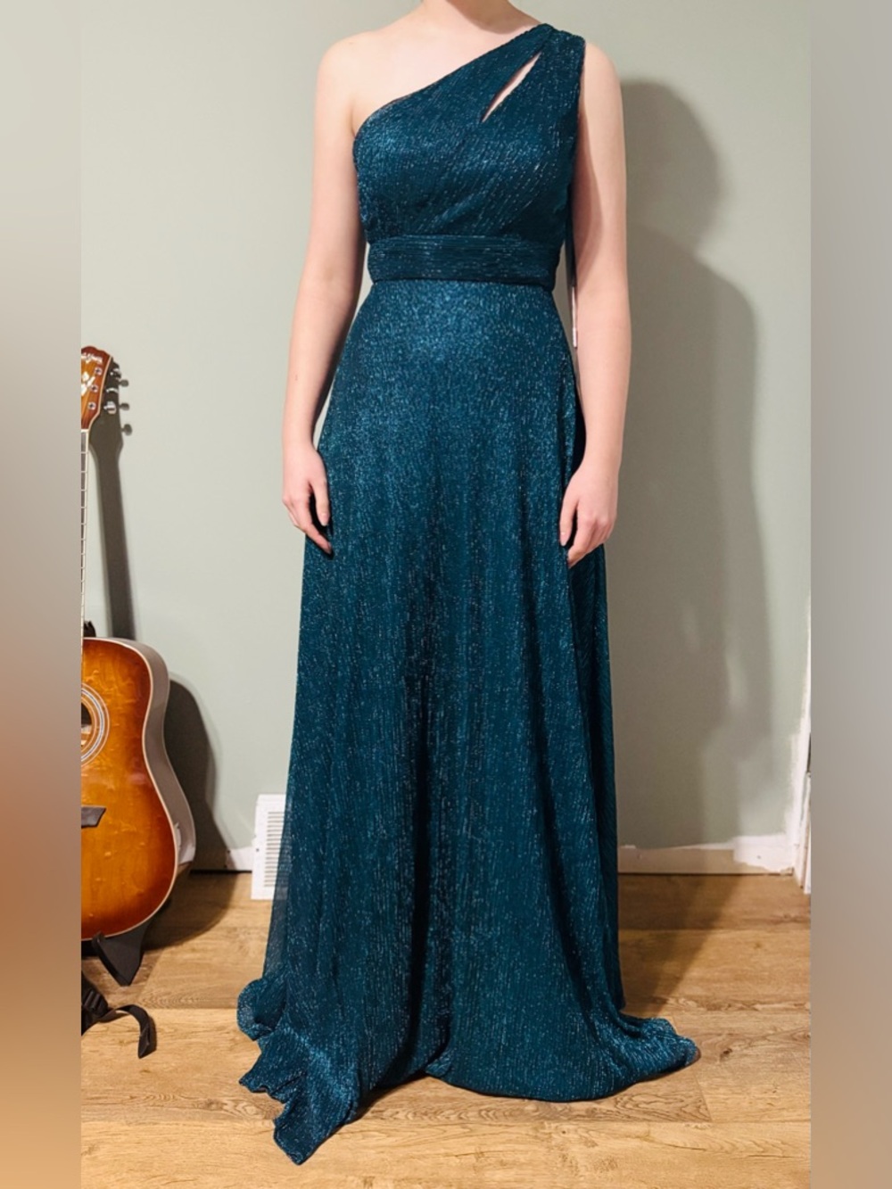 Teal Shimmer Maxi Skirt - Women